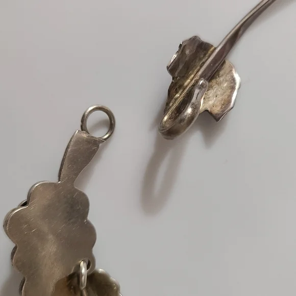 925 Vintage Grapes Taxco Mexico Necklace Earrings Sterling Silver Choker Estate - Picture 16 of 16